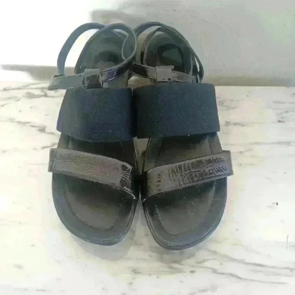 Dansko Womens Black Strappy Wedge Sandals 39 - Picture 2 of 16